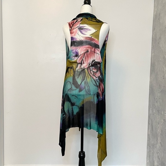 Open Cardigan Sleeveless Viscose Size Medium - Picture 2 of 13